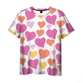 Мужская футболка 3D с принтом Hearts , 100% полиэфир | прямой крой, круглый вырез горловины, длина до линии бедер | boy | girl | happy | kiss | love | ангел | гламур | губы | девушка | жена | лето | любовь | муж | парень | позитив | поцелуй | радость | свадьба | семья | сердечко | сердце | счастье