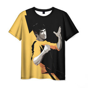 Мужская футболка 3D с принтом Bruce Lee , 100% полиэфир | прямой крой, круглый вырез горловины, длина до линии бедер | Тематика изображения на принте: bruce lee | актер | боец | воин | звезда | карате