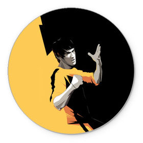 Коврик круглый с принтом Bruce Lee , резина и полиэстер | круглая форма, изображение наносится на всю лицевую часть | Тематика изображения на принте: bruce lee | актер | боец | воин | звезда | карате
