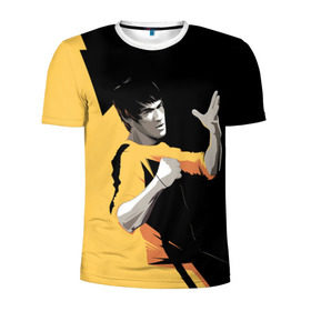 Мужская футболка 3D спортивная с принтом Bruce Lee , 100% полиэстер с улучшенными характеристиками | приталенный силуэт, круглая горловина, широкие плечи, сужается к линии бедра | Тематика изображения на принте: bruce lee | актер | боец | воин | звезда | карате
