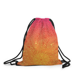Рюкзак-мешок 3D с принтом Солнечные мандалы , 100% полиэстер | плотность ткани — 200 г/м2, размер — 35 х 45 см; лямки — толстые шнурки, застежка на шнуровке, без карманов и подкладки | Тематика изображения на принте: 