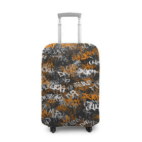 Чехол для чемодана 3D с принтом Jump da f#ck up! , 86% полиэфир, 14% спандекс | двустороннее нанесение принта, прорези для ручек и колес | Тематика изображения на принте: slipknot | soulfly | u rban | белый | графити | граффити | камуфляж | надпись | оранжевый | черный