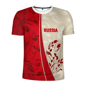Мужская футболка 3D спортивная с принтом Russia , 100% полиэстер с улучшенными характеристиками | приталенный силуэт, круглая горловина, широкие плечи, сужается к линии бедра | rus | russia | team | мира | российская | россия | рф | сборная | федерация | футбол | чемпионат