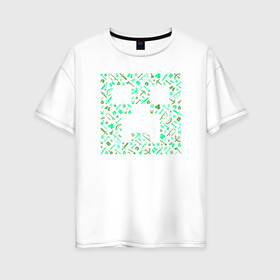 Женская футболка хлопок Oversize с принтом Minecraft (New collection 2018) , 100% хлопок | свободный крой, круглый ворот, спущенный рукав, длина до линии бедер
 | 0x000000123 | minecraft | майнкрафт