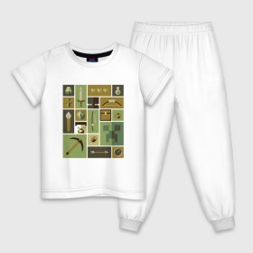Детская пижама хлопок с принтом Minecraft (New collection 2018) , 100% хлопок |  брюки и футболка прямого кроя, без карманов, на брюках мягкая резинка на поясе и по низу штанин
 | Тематика изображения на принте: 0x000000123 | minecraft | майнкрафт