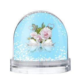 Снежный шар с принтом Свадебные лебеди , Пластик | Изображение внутри шара печатается на глянцевой фотобумаге с двух сторон | лебеди | пара | свадьба