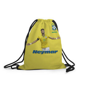 Рюкзак-мешок 3D с принтом Неймар , 100% полиэстер | плотность ткани — 200 г/м2, размер — 35 х 45 см; лямки — толстые шнурки, застежка на шнуровке, без карманов и подкладки | Тематика изображения на принте: neymar | неймар | сборная бразилии | футбол