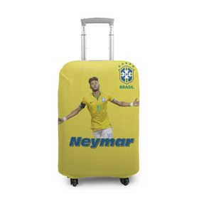 Чехол для чемодана 3D с принтом Неймар , 86% полиэфир, 14% спандекс | двустороннее нанесение принта, прорези для ручек и колес | neymar | неймар | сборная бразилии | футбол