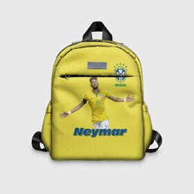 Детский рюкзак 3D с принтом Неймар  , 100% полиэстер | лямки с регулируемой длиной, сверху петелька, чтобы рюкзак можно было повесить на вешалку. Основное отделение закрывается на молнию, как и внешний карман. Внутри дополнительный карман. По бокам два дополнительных кармашка | neymar | неймар | сборная бразилии | футбол