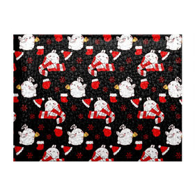Обложка для студенческого билета с принтом Molang Новогодний Паттерн , натуральная кожа | Размер: 11*8 см; Печать на всей внешней стороне | kawaii | аниме | зайчик | зая | каваи | кролик | мимими | моланг | нг | новый год | рождество | снежинка