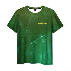Мужская футболка 3D с принтом CYBERPUNK 2077 , 100% полиэфир | прямой крой, круглый вырез горловины, длина до линии бедер | 