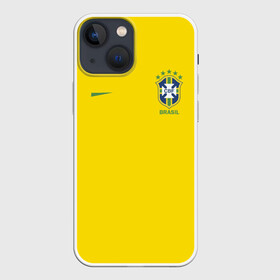 Чехол для iPhone 13 mini с принтом Бразилия форма (без надписи сзади) ,  |  | brasil | championship | cup | football | team | world |  чемпионат мира | бразилии | бразилия | форма | футбол | чм