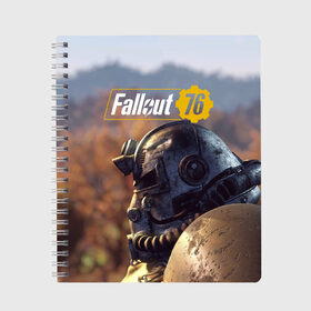 Тетрадь с принтом Fallout 76 , 100% бумага | 48 листов, плотность листов — 60 г/м2, плотность картонной обложки — 250 г/м2. Листы скреплены сбоку удобной пружинной спиралью. Уголки страниц и обложки скругленные. Цвет линий — светло-серый
 | fallout | fallout 76 | future | rpg | valt tec | war | wasteland | будущее | война | костюм | постапокалипсис | рпг | фалаут | фолаут | фоллаут | фолыч | ядерная пустошь