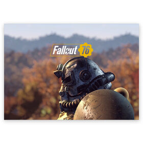 Поздравительная открытка с принтом Fallout 76 , 100% бумага | плотность бумаги 280 г/м2, матовая, на обратной стороне линовка и место для марки
 | fallout | fallout 76 | future | rpg | valt tec | war | wasteland | будущее | война | костюм | постапокалипсис | рпг | фалаут | фолаут | фоллаут | фолыч | ядерная пустошь