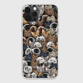 Чехол для iPhone 12 Pro Max с принтом Коты разных пород , Силикон |  | Тематика изображения на принте: бенгальский | кот | котик | котики | кошка | мейн кун | паттерн | персидский | сиамский | сфинкс