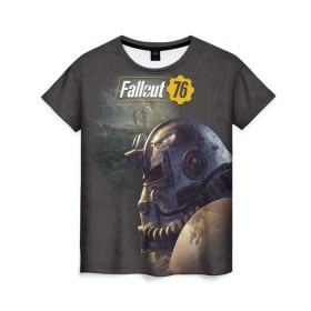 Женская футболка 3D с принтом Fallout 76 , 100% полиэфир ( синтетическое хлопкоподобное полотно) | прямой крой, круглый вырез горловины, длина до линии бедер | fallout | fallout 76 | future | rpg | valt tec | war | wasteland | будущее | война | костюм | постапокалипсис | рпг | фалаут | фолаут | фоллаут | фолыч | ядерная пустошь