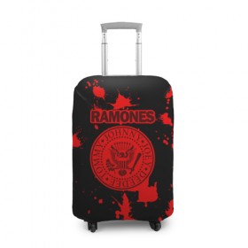 Чехол для чемодана 3D с принтом Ramones , 86% полиэфир, 14% спандекс | двустороннее нанесение принта, прорези для ручек и колес | ramones | джонни | джоуи | ди ди томми | рамон | рамонес | рамоун | рамоунз | рамоунс | рок группа