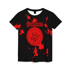 Женская футболка 3D с принтом Ramones , 100% полиэфир ( синтетическое хлопкоподобное полотно) | прямой крой, круглый вырез горловины, длина до линии бедер | ramones | джонни | джоуи | ди ди томми | рамон | рамонес | рамоун | рамоунз | рамоунс | рок группа