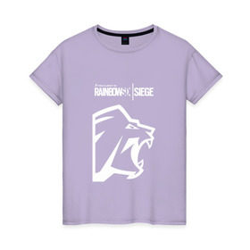Женская футболка хлопок с принтом Rainbow Six | Siege (Lion) , 100% хлопок | прямой крой, круглый вырез горловины, длина до линии бедер, слегка спущенное плечо | 0x000000123 | e3 | lion | pro | rainbow six siege | леон | осада | рейнбоу сикс | сиейдж