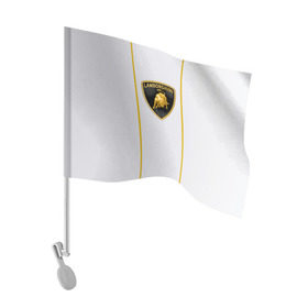 Флаг для автомобиля с принтом LAMBORGHINI BRAND SPORT , 100% полиэстер | Размер: 30*21 см | auto | lamborghini | sport | авто | автомобиль | автомобильные | бренд | ламборджини | лого | логотип | марка | спорт