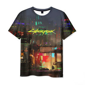Мужская футболка 3D с принтом Cyber Punk 2077 , 100% полиэфир | прямой крой, круглый вырез горловины, длина до линии бедер | cd projekt red | cyberpunk | cyberpunk 2077 | e3 | ps4 | rpg | v | xbox | будущее | киберпанк | киберпанк 2077 | от создателей ведьмака | рпг