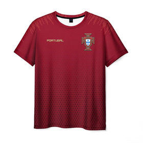 Мужская футболка 3D с принтом Сборная Португалии соты сетка , 100% полиэфир | прямой крой, круглый вырез горловины, длина до линии бедер | football | portugal | team | португалия | португальская | сборная португалии | форма | футбол | футбольная | чемпионат мира | чм