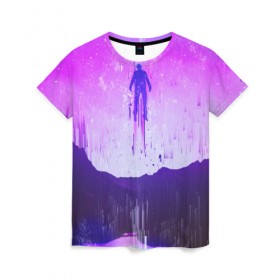 Женская футболка 3D с принтом Пурпурные сны , 100% полиэфир ( синтетическое хлопкоподобное полотно) | прямой крой, круглый вырез горловины, длина до линии бедер | 
