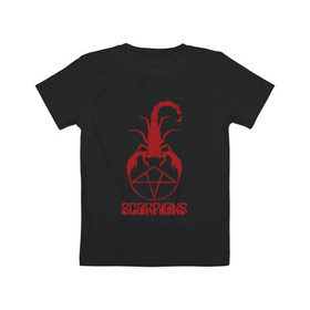 Детская футболка хлопок с принтом Scorpions , 100% хлопок | круглый вырез горловины, полуприлегающий силуэт, длина до линии бедер | scorpions | группа | скорпионс | хард | хардрок