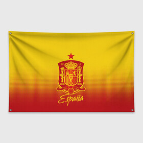 Флаг-баннер с принтом Сборная Испании , 100% полиэстер | размер 67 х 109 см, плотность ткани — 95 г/м2; по краям флага есть четыре люверса для крепления | la furia | lafuria | roja | spain | team | игровая форма | испания | красная ярость | фурия | футбол | чемпионат мира