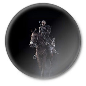 Значок с принтом Ведьмак 3: Дикая Охота ,  металл | круглая форма, металлическая застежка в виде булавки | action | witcher | арбалет | бомбы | геральт | герой | игра | телепортация | цири