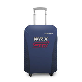 Чехол для чемодана 3D с принтом SUBARU WRX STI , 86% полиэфир, 14% спандекс | двустороннее нанесение принта, прорези для ручек и колес | impreza | sport car | sti | subaru | wrx | авто | логотип | синяя | субарик | субару