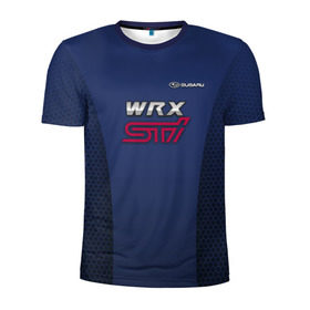 Мужская футболка 3D спортивная с принтом SUBARU WRX STI , 100% полиэстер с улучшенными характеристиками | приталенный силуэт, круглая горловина, широкие плечи, сужается к линии бедра | impreza | sport car | sti | subaru | wrx | авто | логотип | синяя | субарик | субару