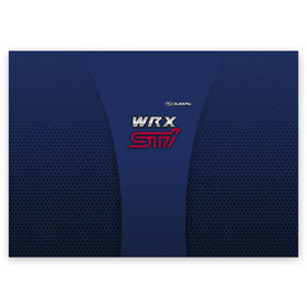 Поздравительная открытка с принтом SUBARU WRX STI , 100% бумага | плотность бумаги 280 г/м2, матовая, на обратной стороне линовка и место для марки
 | impreza | sport car | sti | subaru | wrx | авто | логотип | синяя | субарик | субару