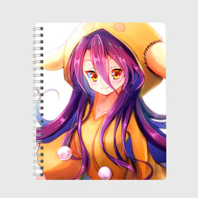 Тетрадь с принтом No Game No Life , 100% бумага | 48 листов, плотность листов — 60 г/м2, плотность картонной обложки — 250 г/м2. Листы скреплены сбоку удобной пружинной спиралью. Уголки страниц и обложки скругленные. Цвет линий — светло-серый
 | anime | manga | no game no life | аниме | без игры жизни нет | манга