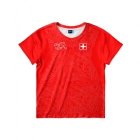 Детская футболка 3D с принтом Домашняя форма Швейцарии 2018 , 100% гипоаллергенный полиэфир | прямой крой, круглый вырез горловины, длина до линии бедер, чуть спущенное плечо, ткань немного тянется | 