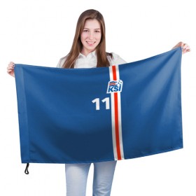 Флаг 3D с принтом KSI 11 A.FINNBOGASSON , 100% полиэстер | плотность ткани — 95 г/м2, размер — 67 х 109 см. Принт наносится с одной стороны | fc | football | football club | iceland | sport | исландия | сборная исландии | спорт | спортивные | униформа | фирменные цвета | фк | футбол | футбольный клуб