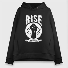 Женское худи Oversize хлопок с принтом Rise in revolution , френч-терри — 70% хлопок, 30% полиэстер. Мягкий теплый начес внутри —100% хлопок | боковые карманы, эластичные манжеты и нижняя кромка, капюшон на магнитной кнопке | skilet | skillet | альтернативный | гранж | группа | джен леджер | джон купер | индастриал | кори купер | метал | ню | пост | рок | сет моррисон | симфоник | скилет | хард | христианский