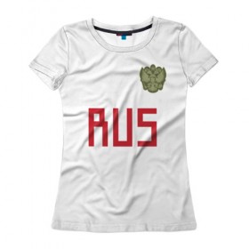 Женская футболка 3D с принтом Сборная России , 100% полиэфир ( синтетическое хлопкоподобное полотно) | прямой крой, круглый вырез горловины, длина до линии бедер | 
