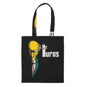 Шоппер 3D с принтом Mr. Burns (Simpsons) , 100% полиэстер | Плотность: 200 г/м2; Размер: 34×35 см; Высота лямок: 30 см | Тематика изображения на принте: burns | mr | mr. burns | simpsons | мистер бернс | симпсоны