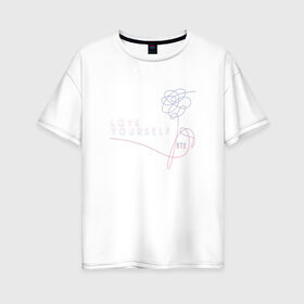 Женская футболка хлопок Oversize с принтом LU , 100% хлопок | свободный крой, круглый ворот, спущенный рукав, длина до линии бедер
 | bangtan boys | bts | бантаны | бтс