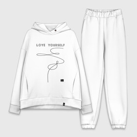 Женский костюм хлопок Oversize с принтом LOVE YOURSELF _ ,  |  | bangtan boys | bts | бантаны | бтс