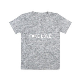 Детская футболка хлопок с принтом FAKE LOVE_ , 100% хлопок | круглый вырез горловины, полуприлегающий силуэт, длина до линии бедер | bangtan boys | bts | бантаны | бтс