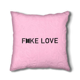 Подушка 3D с принтом FAKE LOVE_pink , наволочка – 100% полиэстер, наполнитель – холлофайбер (легкий наполнитель, не вызывает аллергию). | состоит из подушки и наволочки. Наволочка на молнии, легко снимается для стирки | bangtan boys | bts | бантаны | бтс