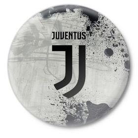 Значок с принтом Juventus New ,  металл | круглая форма, металлическая застежка в виде булавки | cr7 | juve | juventus | ronaldo | texture | брызги красок | герб италии | гранж | звезда | роналдо | текстура | флаг италии | ювентус