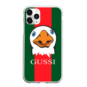 Чехол для iPhone 11 Pro матовый с принтом GUSSI , Силикон |  | gucci | gussi ga ga ga | gussi gang | бренд | гусь | птица