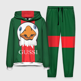 Мужской костюм 3D (с толстовкой) с принтом GUSSI ,  |  | gucci | gussi ga ga ga | gussi gang | бренд | гусь | птица