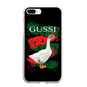 Чехол для iPhone 7Plus/8 Plus матовый с принтом Gussi , Силикон | Область печати: задняя сторона чехла, без боковых панелей | gucci | gussi ga ga ga | gussi gang | бренд | гусь | птица