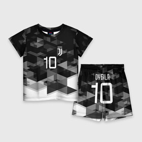 Детский костюм с шортами 3D с принтом JUVE 10 DYBALA ,  |  | fc | football | football club | juventus | sport | спорт | спортивные | униформа | фирменные цвета | фк | футбол | футбольный клуб | ювентус