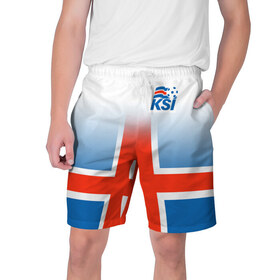 Мужские шорты 3D с принтом KSI ICELAND SPORT ,  полиэстер 100% | прямой крой, два кармана без застежек по бокам. Мягкая трикотажная резинка на поясе, внутри которой широкие завязки. Длина чуть выше колен | 2019 | fc | football | football club | iceland | ksi | sport | исландия | кси | сборная исландии | спорт | спортивные | униформа | фирменные цвета | фк | футбол | футбольный клуб