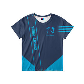 Детская футболка 3D с принтом TEAM LIQUID E-SPORT , 100% гипоаллергенный полиэфир | прямой крой, круглый вырез горловины, длина до линии бедер, чуть спущенное плечо, ткань немного тянется | 2019 | blue | cybersport | esport | liquid | logo | pro league | team | team liquid | киберспорт | логотип | тим ликвид | фирменные цвета